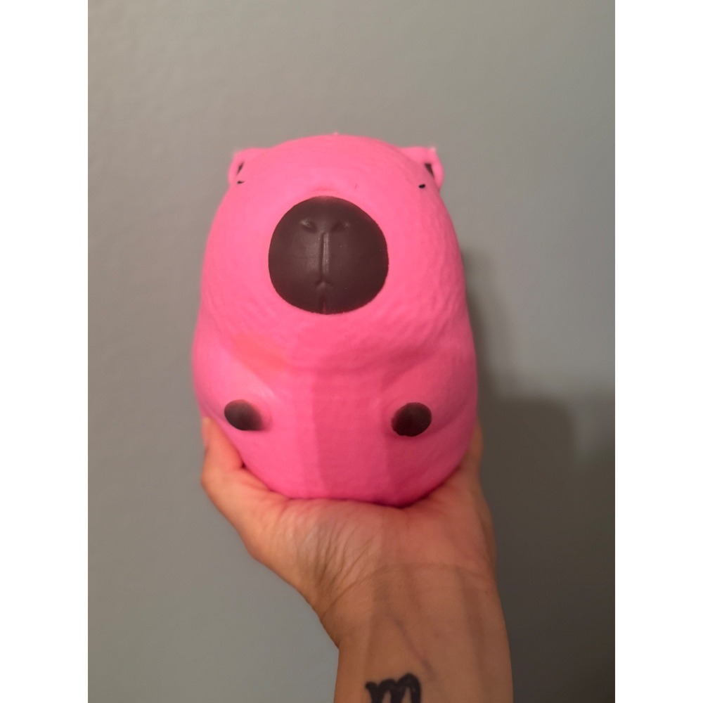 Viral jumbo Hot Pink Capybara Squishy Toy Slow Rising Squeeze Sensory - Picture 1 of 3